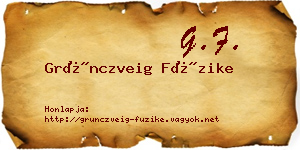 Grünczveig Füzike névjegykártya